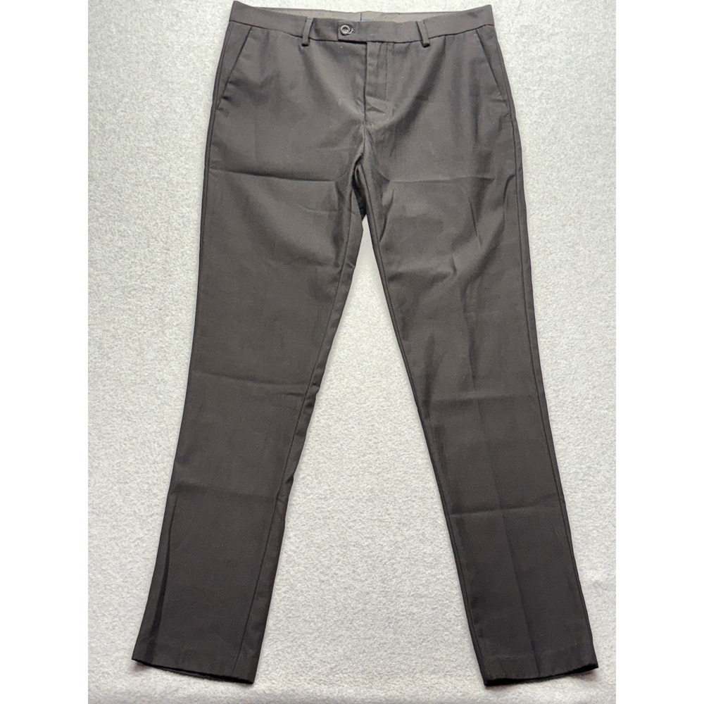 Alberto Cardinali Mens Black Flat Front Dress Pants VSNP301 W34 L32